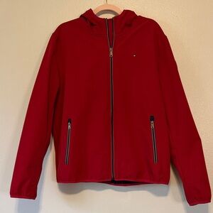 Tommy Hilfiger Bold Red Soft Shell Hooded Zip Jacket